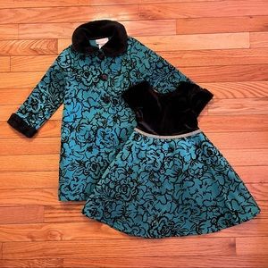 Teal Dress and coat set